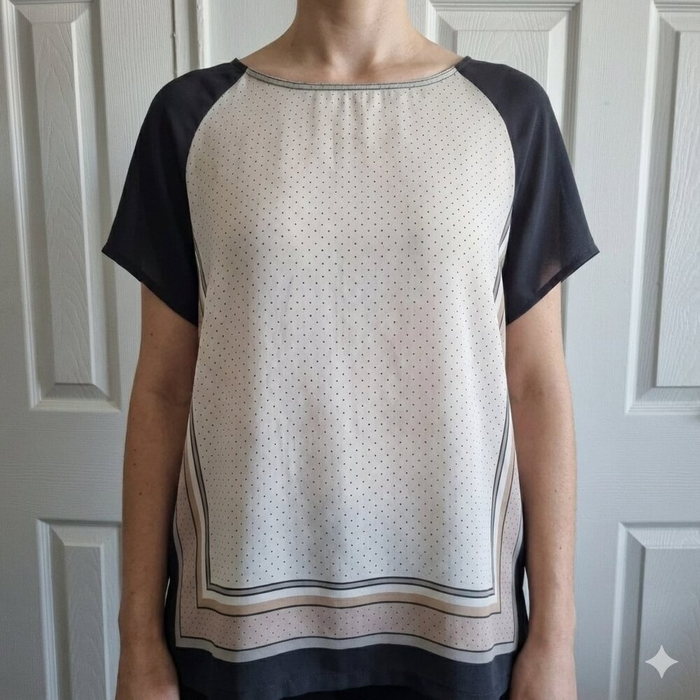 LOFT Ann Taylor Handkerchief Short Sleeve Blouse Size M